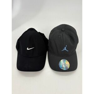 Nike Jordan Club Cap Bundle Kids S/M Dri-FIT Snapback Black Grey Hat Set
